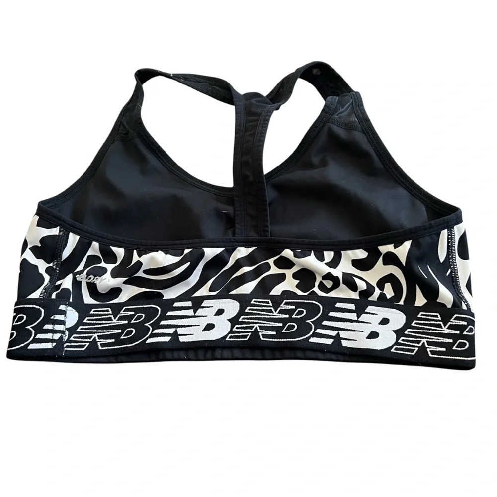 New Balance Black and White Sports Bra